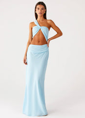 Cindelle One Shoulder Maxi Dress - Turquoise