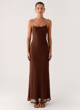 Promise Me Lace Maxi Dress - Chocolate