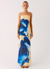 So You Say Strapless Maxi Dress - Heirloom Floral