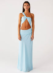 Cindelle One Shoulder Maxi Dress - Turquoise