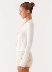 Crush Knit Top - White