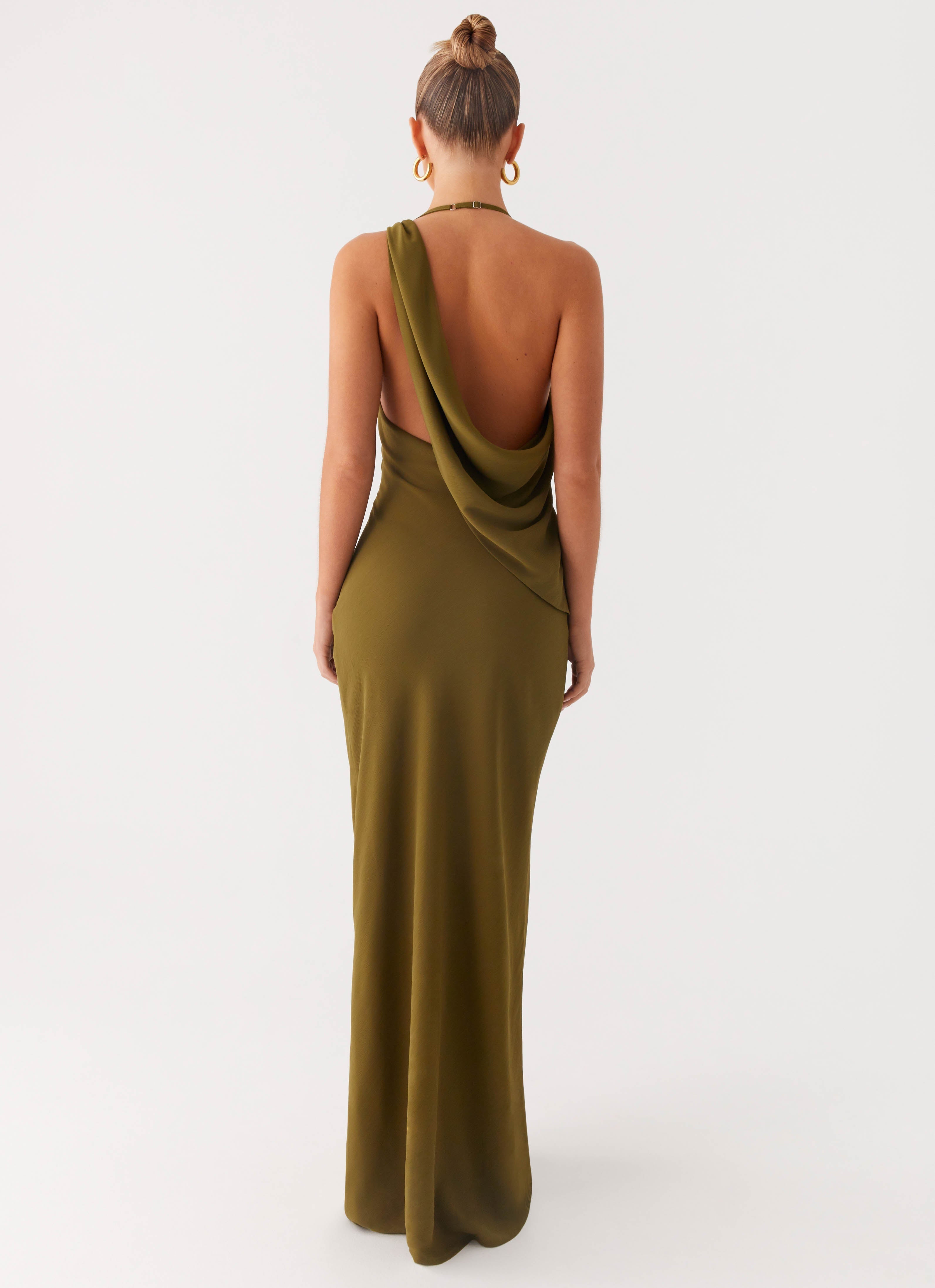 Opal Glow Maxi Dress - Khaki