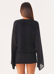 Sorrel Long Sleeve Mini Dress - Black